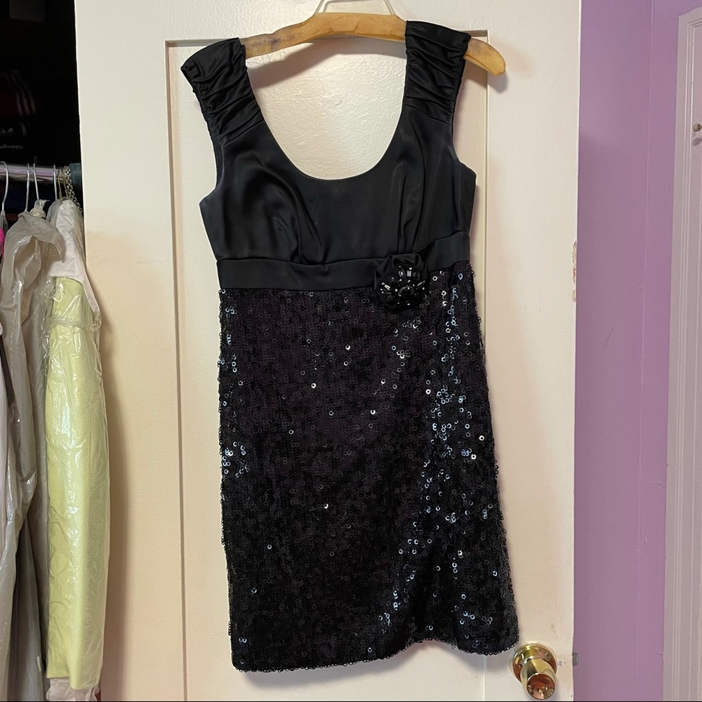Cheeta B Evening Black Sequin Dress